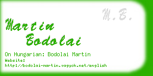 martin bodolai business card